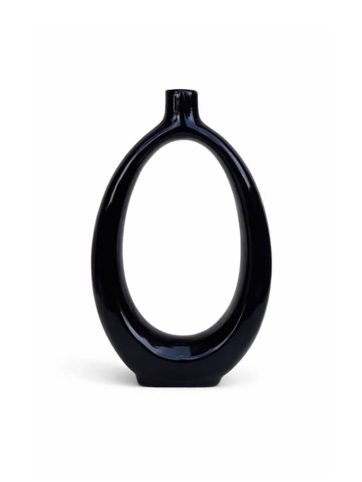 Búcaro Hueco Ovalado Grande Negro