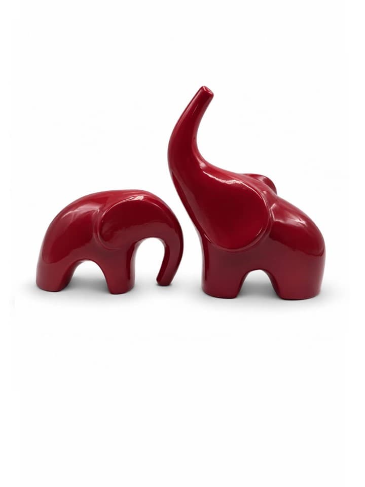 Pareja de Elefantes Rojo Vino
