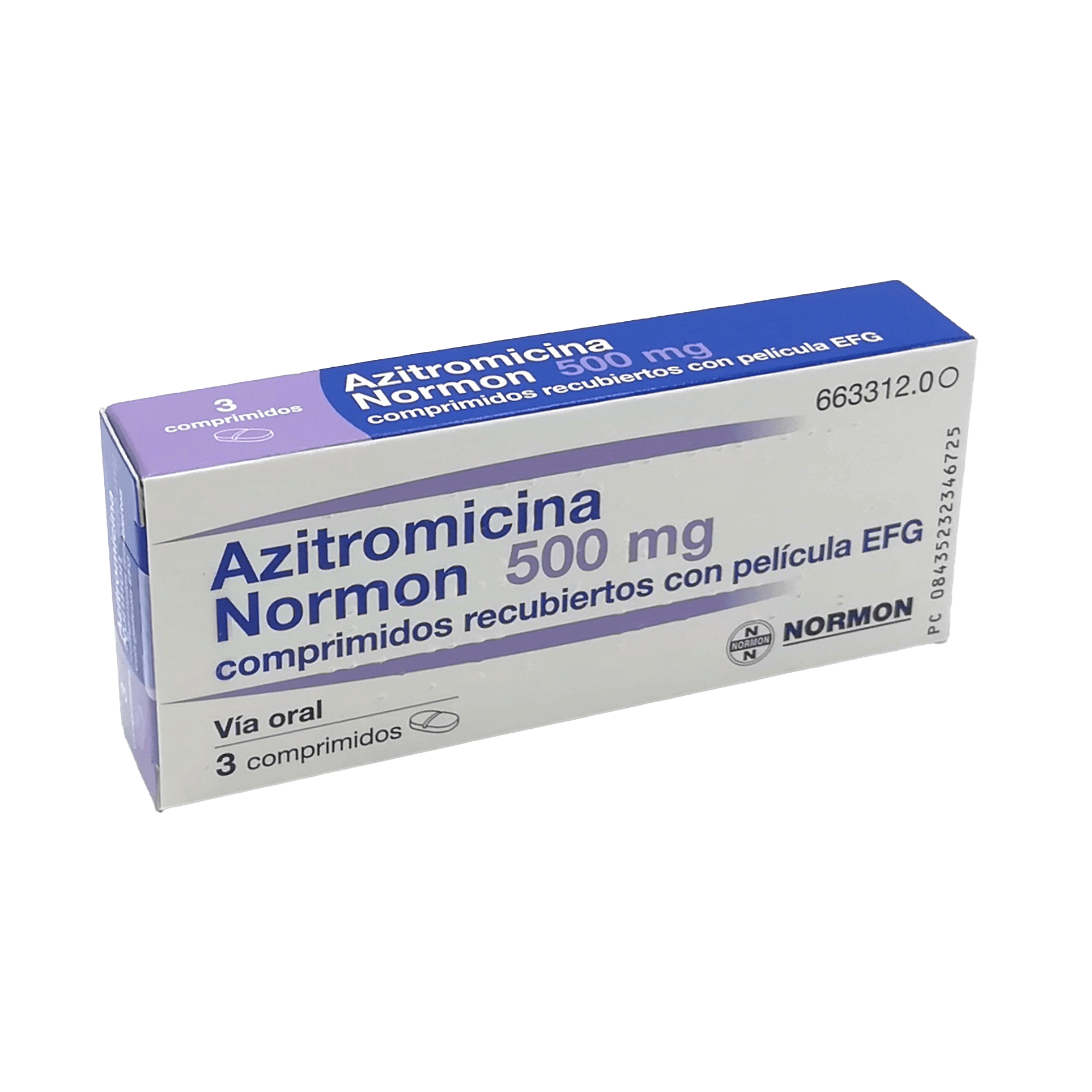 Azitromicina Normon 500 mg, 3 comprimidos recubiertos EFG