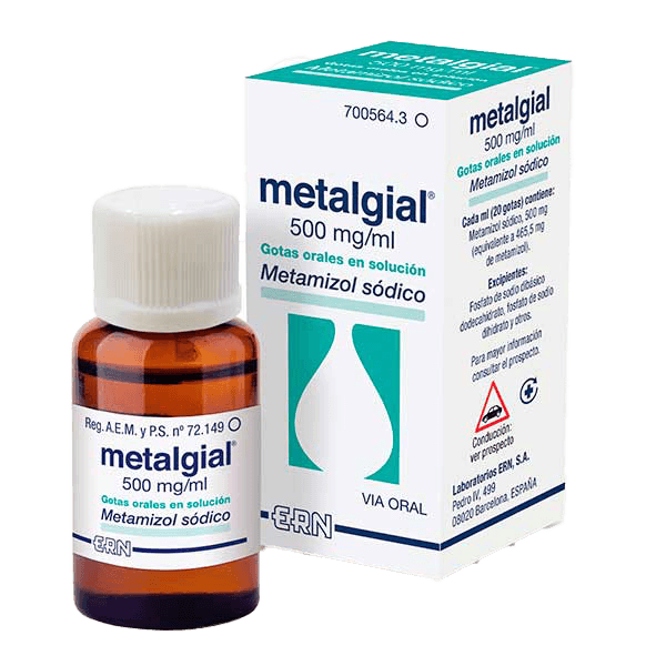 Metalgial (Dipirona sódica) 500 mg/ml Gotas Orales 20 ml
