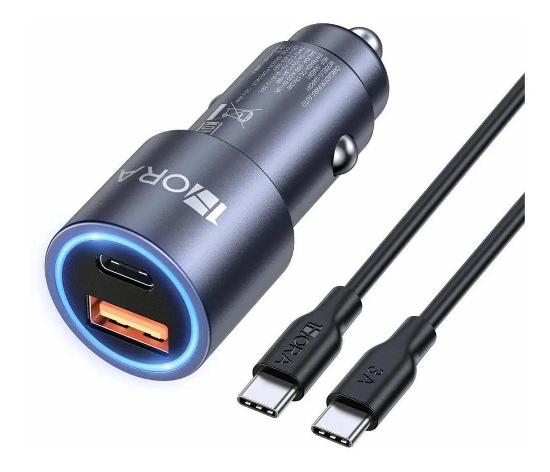 Cargador para auto 38w USB y Tipo C